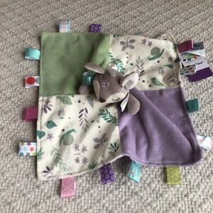 Taggies Soothing Sensory Stuffed Animal Security Blanket, Flora Fawn, 12 x 12"